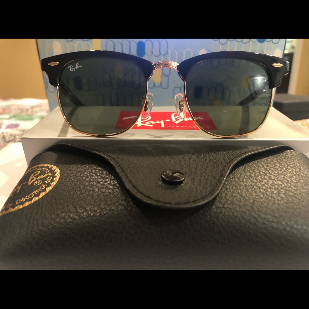 Rayban Clubmaster Solid Black Design - Brand new